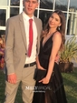 Black A-line V-neck Floor-length Tulle Prom Dresses With Split