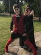 Black A-line V-neck Floor-length Tulle Prom Dresses With Split