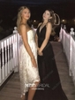 Black A-line V-neck Floor-length Tulle Prom Dresses With Split