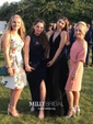 Black A-line V-neck Floor-length Tulle Prom Dresses With Split