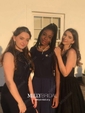 Black A-line V-neck Floor-length Tulle Prom Dresses With Split
