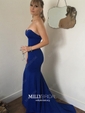 Trumpet/Mermaid Sweep Train Sweetheart Jersey Prom Dresses