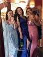 Black Ball Gown V-neck Satin Prom Dresses With Ruched