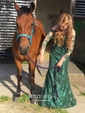 Mermaid Illusion Long Sleeves Lace Prom Dresses With Appliques