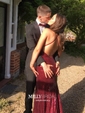 Mermaid V-neck Backless Sparkly Sequin Prom Dresses