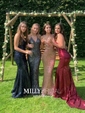 Mermaid V-neck Backless Sparkly Sequin Prom Dresses
