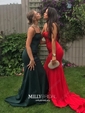 Trumpet/Mermaid Sweetheart Jersey Sweep Train Prom Dresses