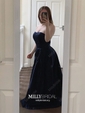 Burgundy Ball Gown Strapless Satin Prom Dresses