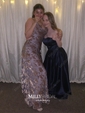 Burgundy Ball Gown Strapless Satin Prom Dresses