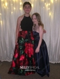 Burgundy Ball Gown Strapless Satin Prom Dresses