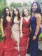 Sheath/Column V-neck Satin Prom Dresses With Ruched