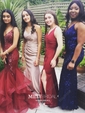 Sheath/Column V-neck Satin Prom Dresses With Ruched