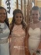 A-line Scoop Neck Satin Homecoming Dresses With Beading