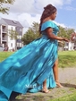 Ball Gown Off-the-shoulder Satin Modest Prom Dresses With Ruched