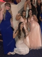 Mermaid High Neck Jersey Prom Dresses With Appliques