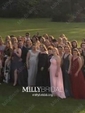 Ball Gown Off-the-shoulder Satin Modest Prom Dresses With Beading