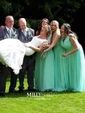 V-neck Chiffon Floor-length Ruffles Sage Fabulous Bridesmaid Dresses