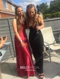 Sheath/Column Cowl Neck Ankle-length Satin Prom Dresses