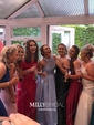 Sheath/Column V-neck Floor-length Jersey Prom Dresses With Appliques