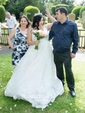 Ball Gown/Princess V-neck Lace Floor-length Wedding Dresses With Appliques Lace