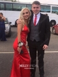 Sheath/Column V-neck Backless Floor-length Satin Prom Dresses