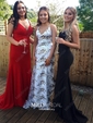 Black Sheath/Column Cowl Neck Floor-length Jersey Prom Dresses