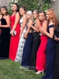 Black Sheath/Column Cowl Neck Floor-length Jersey Prom Dresses