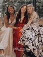 Black A-line V-neck Floor-length Tulle Prom Dresses With Split
