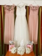 Ball Gown Scoop Neck Tulle Chapel Train Beading Wedding Dresses