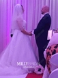 Ball Gown/Princess Illusion Tulle Chapel Train Wedding Dresses With Beading