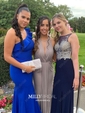 Mermaid One Shoulder Satin Modest Prom Dresses With Ruffle