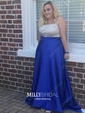 Ball Gown/Princess Floor-length Halter Satin Beading Prom Dresses