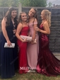 Mermaid V-neck Backless Sparkly Sequin Prom Dresses