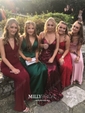 Mermaid V-neck Backless Sparkly Sequin Prom Dresses