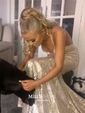Mermaid V-neck Backless Sparkly Sequin Prom Dresses