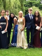 Mermaid V-neck Backless Sparkly Sequin Prom Dresses