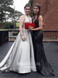 Trumpet/Mermaid Sweep Train V-neck Sequined Prom Dresses