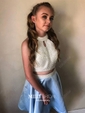 A-line Scoop Neck Satin Two Piece Prom Dresses With Beading