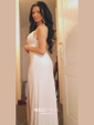 Sheath/Column V-neck Jersey Prom Dresses With Ruched