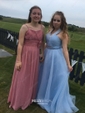 Ball Gown Halter Tulle Prom Dresses With Beading