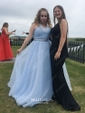 Ball Gown Halter Tulle Prom Dresses With Beading