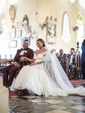 Trumpet/Mermaid V-neck Lace Tulle Court Train Appliques Lace Graceful Wedding Dresses