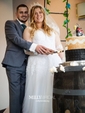 Ball Gown/Princess V-neck Tulle Court Train Wedding Dresses With Beading