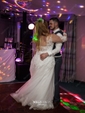 Ball Gown/Princess V-neck Tulle Court Train Wedding Dresses With Beading