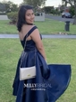 Off-The-Shoulder Satin Tea-length Skater Homecoming Dresses