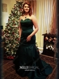 Red Mermaid Strapless Satin Ruffle Tiered Prom Dresses