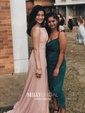 Sheath/Column Square Neck Floor-length Chiffon Prom Dresses