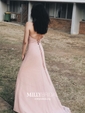 Sheath/Column Square Neck Floor-length Chiffon Prom Dresses