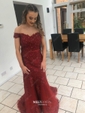 Mermaid Off-the-shoulder Tulle Prom Dresses With Appliques