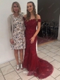 Mermaid Off-the-shoulder Tulle Prom Dresses With Appliques